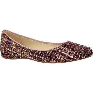 Nine West Women's Pink Multi Leather Closed Pointed Toe Ballet Flats Shoes